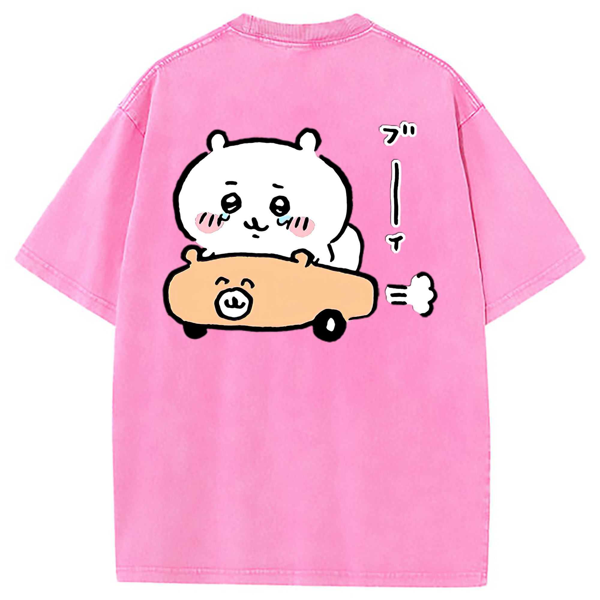 （画像用） ちいかわ ちいかわ Chii-kawa chiikawa 綿100% ヴィンテージ風 半袖Tシャツ（背面プリント）